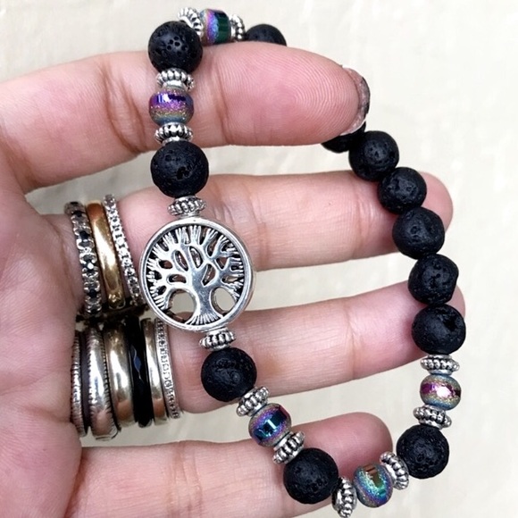 Lava rock oil diffuser boho tree of life bracelet - Picture 1 of 8